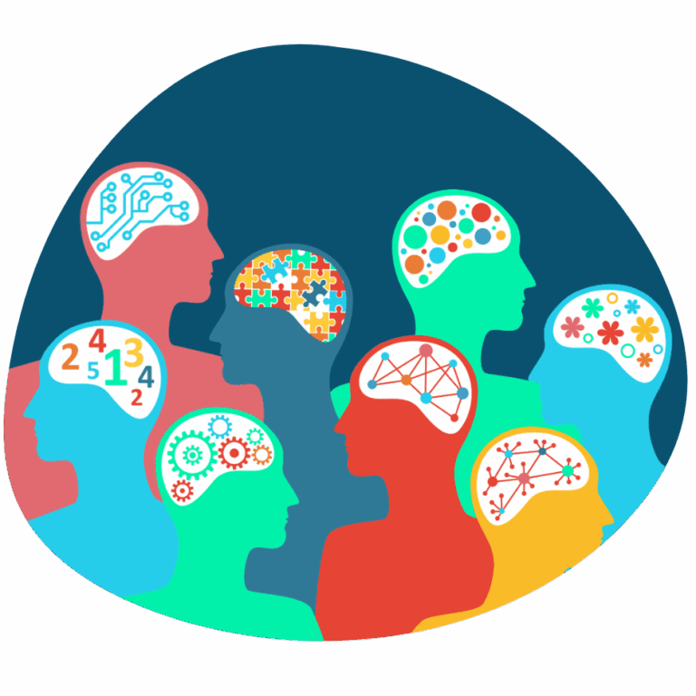 Illustration symbolique des profils DISC : diversité des personnalités et complémentarité des talents dans une équipe.