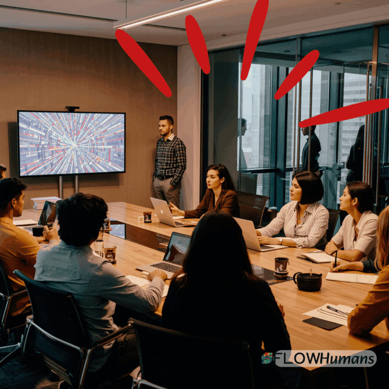Équipe en réunion de travail sur la communication managériale et les sujets à traiter en collectif